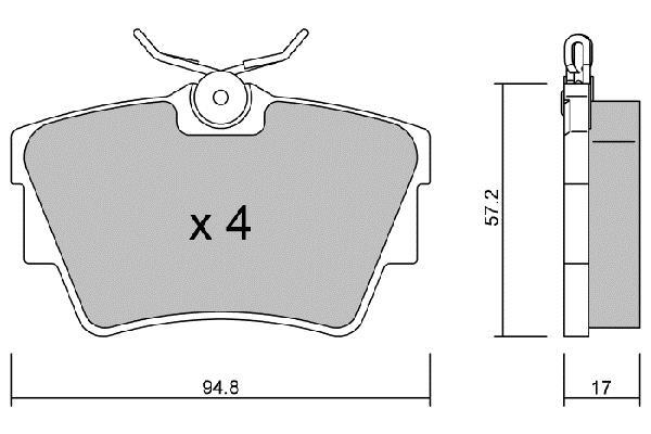 Jeu de 4 plaquettes de frein AISIN ref. BPNI-2006